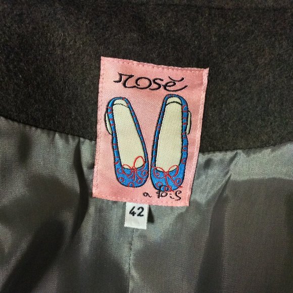 RARE! Rose A Pois NWOT gray structured wool coat, size 42 - Picture 9 of 10